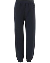 Jil Sander - Broeken ,Blauw ,Katoen Katoenen Broek Met Logo - Lyst