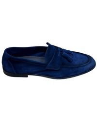 Corvari - Schoenen ,Blauw ,Klassieke Leren Mocassin Schoenen - Lyst