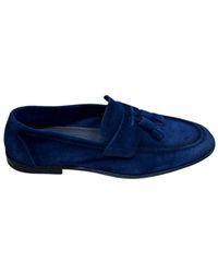Corvari - Schoenen ,Blauw ,Klassieke Leren Mocassin Schoenen - Lyst