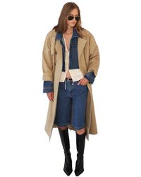 Designers Remix - Dylan Mix Trench Sand Blau Denim - Lyst