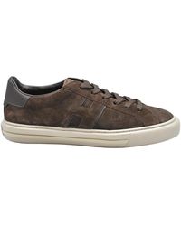 Hogan - Schoenen ,Bruin ,Suède Bruine Veterschoenen Urban Stijl - Lyst
