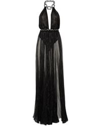 Philipp Plein - Chiffon Geweven Ketting Lange Jurk - Lyst