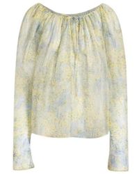 Alberta Ferretti - Zijden Organza Blouse Met Bloemenprint - Lyst