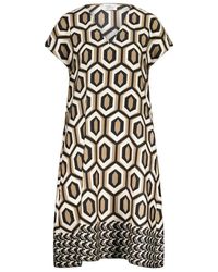 Vera Mont - Overhemden ,Veelkleurig ,Jurk Met Geometrische Print En Korte Mouwen - Lyst