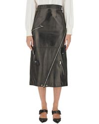 McQueen - Slashed Zip Skirt - Lyst