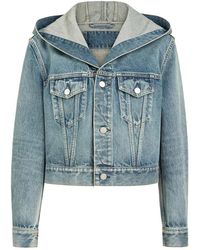 Alaïa - Cropped Hooded Denim Jacket - Lyst