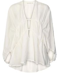 Rabens Saloner - Elegante weiße baumwollbluse corrie - Lyst