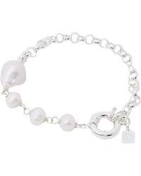 PEARL OCTOPUSS.Y - Bracciale con catena di perle fatto a mano targhetta del logo - Lyst