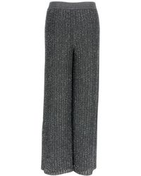Missoni - Broeken ,Grijs ,Pailletten Wijde Broek - Lyst