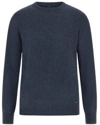 Guess - Blauer Wollpullover Mit Diamantmuster - Lyst