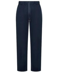 Sun 68 - Broeken ,Blauw ,Katoen Drawstring Straight Broeken - Lyst