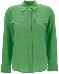 Equipment - Camisas slim signature verdes - Lyst