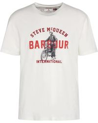 Barbour - Tops ,Wit ,Katoen B.Intl Speedway T-Shirt - Lyst