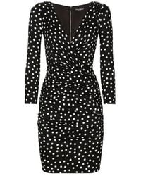 Dolce & Gabbana - Midikleid Mit Polka Dots - Lyst