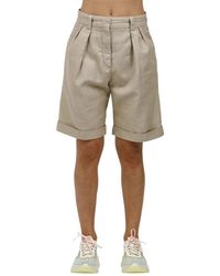Aspesi - Korte Broeken ,Grijs ,Katoen Katoenen En Linnen Bermuda Shorts - Lyst