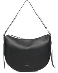 Coccinelle - Schwarze leder-schultertasche mit reißverschluss - Lyst