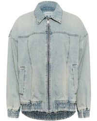 Gestuz - Oversized Denim Bomber Jacke Acid Wash - Lyst