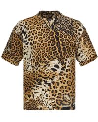 Roberto Cavalli - T-Shirt Met Jaguar Skin Print - Lyst