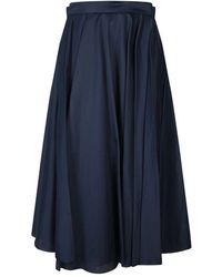 Blanca Vita - Blaue Plissierte Midi-Rock - Lyst