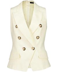 Balmain - Jassen ,Katoen Mouwlloze Tailored Vest - Lyst