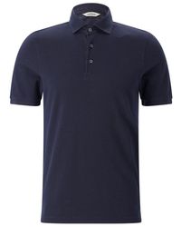 Gran Sasso - Tops ,Blauw ,Katoen Polo Shirt Met Korte Mouwen - Lyst