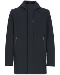 Rrd - Blauwe Gewatteerde Jas Met Capuchon - Lyst