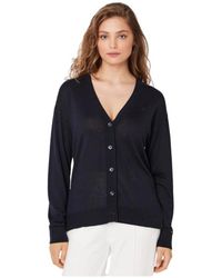 Tommy Hilfiger - Truien & Vesten ,Blauw ,Wol V-Neck Cardigan - Lyst