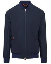 Kiton - Jassen ,Blauw ,Polyester Parka Jas - Lyst