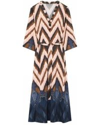 GUSTAV - Anika Lange Jurk Met Riem/Rose - Lyst