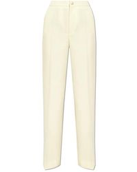 Moncler - Broeken ,Wit ,Wol Geplooide Broek - Lyst