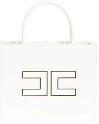 Elisabetta Franchi - Kompakte Shopper-Tasche Mit Logo - Lyst