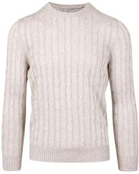 Gran Sasso - Linnen En Katoenen Trui Met Vlechten - Lyst