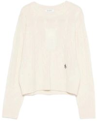 Sporty & Rich - Src Cableknit Kasjmier Trui - Lyst