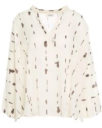Ottod'Ame - Elegante Weiße Ausgestellte Bluse V-Ausschnitt - Lyst
