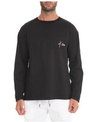 Kiton - Lange Mouwen Ronde Hals T-Shirt Met Zak - Lyst