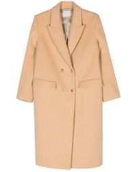 forte_forte - Jassen ,Wol Wol Velours Midi Jas - Lyst