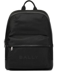 Bally - Tassen ,Zwart ,Nylon Zwarte Logo Print Rugzak - Lyst
