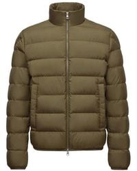 Moncler - Kurze Grüne Daunenjacke Mit Reißverschluss - Lyst