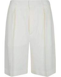 Victoria Beckham - Korte Broeken ,Leer Tailored Shorts - Lyst