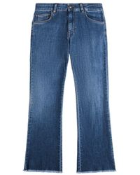Fay - Denim Blaue Skinny Jeans Mit Fransensaum - Lyst