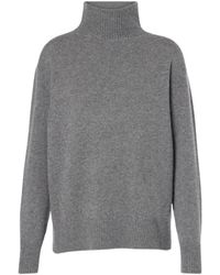 Max Mara - Truien & Vesten ,Grijs ,Kasjmier High Neck Kasjmier Trui - Lyst