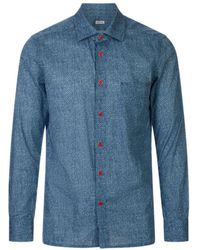 Kiton - Overhemden ,Blauw ,Katoen Nerano Camicia - Lyst
