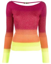 Gcds - Truien & Vesten ,Roze ,Polyester Roze Lurex Degrade Sweater - Lyst