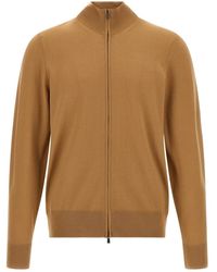 BOSS - Truien & Vesten ,Bruin ,Wol Cardigan Van Scheerwol - Lyst