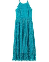 Oltre - Ausgestelltes Midi-Kleid Mit Spitze - Lyst