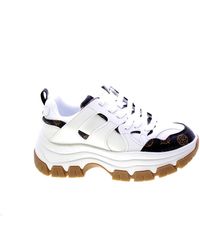 Guess - Schoenen ,Wit ,Leer Witte Vegan Sneakers Met Pioenlogo - Lyst