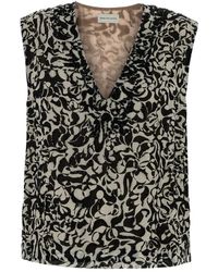 Dries Van Noten - Overhemden ,Veelkleurig ,Geprinte Crêpe College Top - Lyst