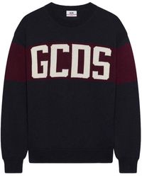 Gcds - Truien & Vesten ,Veelkleurig ,Wol Band Logo Sweater - Lyst