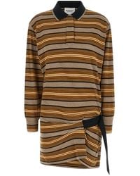 Isabel Marant - Kleedjes ,Veelkleurig ,Katoen Isea Gestreepte Polo-Jurk Van Katoenpiqué - Lyst