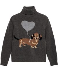 Oltre - Gemêleerde Wollen Coltrui Met Borduursel En Bezels - Lyst